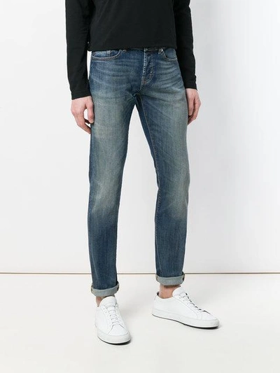 Shop Dondup Faded Straight Leg Jeans - Blue