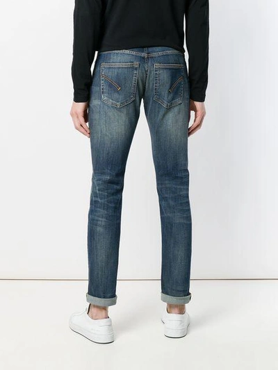 Shop Dondup Faded Straight Leg Jeans - Blue