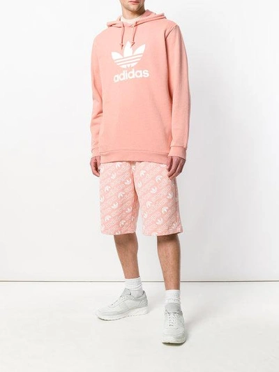 Shop Adidas Originals Trefoil Hoodie   In Pink & Purple