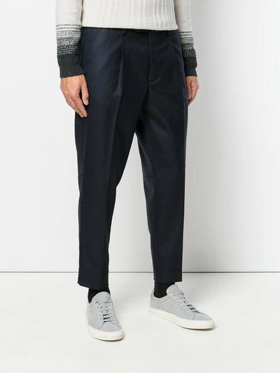 Shop Moncler Classic Tailored Trousers In Blue