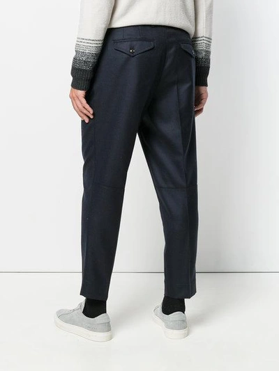 Shop Moncler Classic Tailored Trousers In Blue