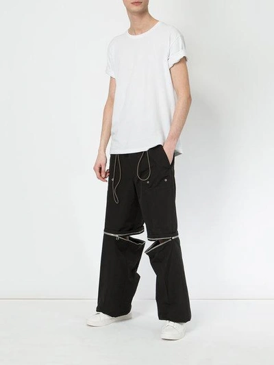 Shop Lanvin Drawstring Waist Trousers In Black