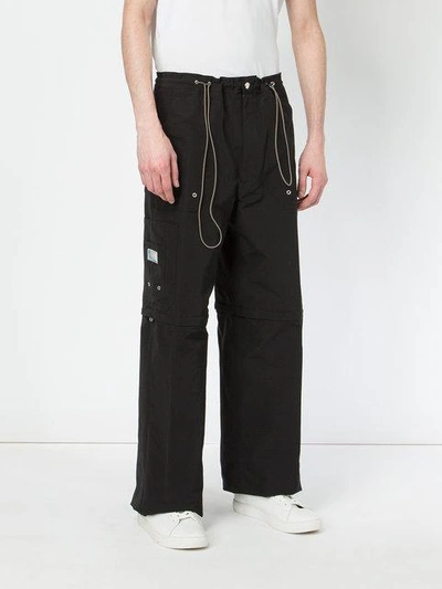 Shop Lanvin Drawstring Waist Trousers In Black
