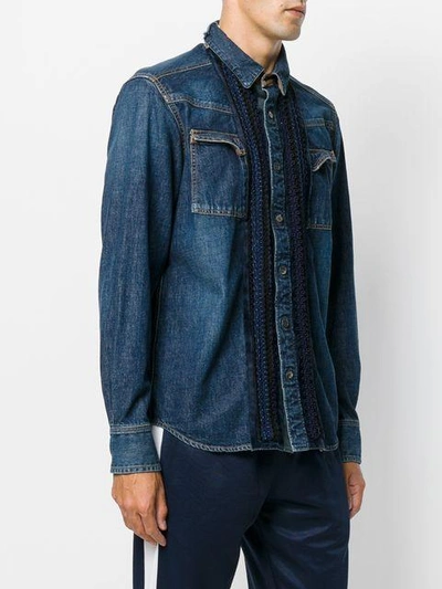 Shop Sacai Braided Trim Shirt