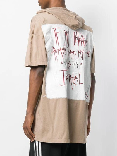 Faith Connexion Oversized Hooded Tag T-shirt In Neutrals