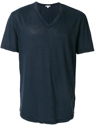 Shop James Perse V-neck T-shirt - Blue