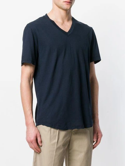 Shop James Perse V-neck T-shirt - Blue