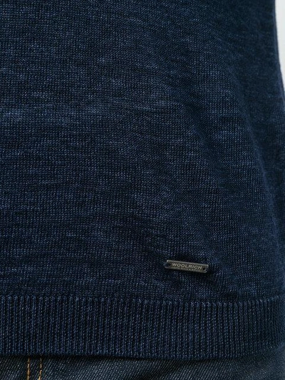 Shop Woolrich Round Neck Jumper In Blue