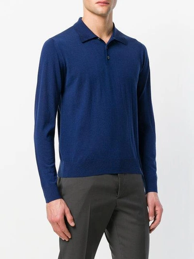 Shop Prada Long Sleeve Polo Shirt