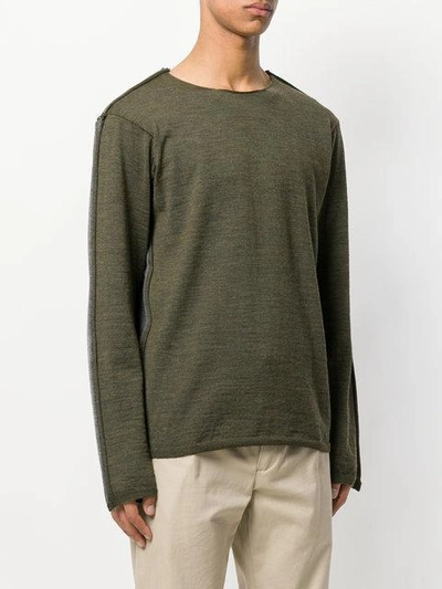 Shop Comme Des Garçons Shirt Two-tone Jumper - Green