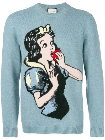 Shop Gucci Snow White Knit Sweater In Blue