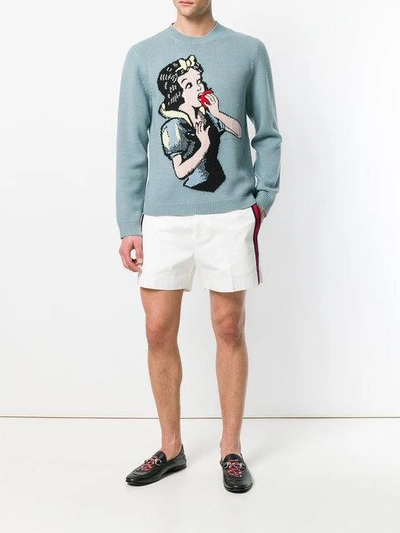 Shop Gucci Snow White Knit Sweater In Blue