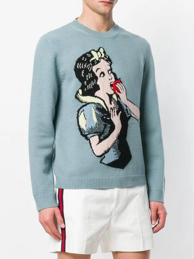 Shop Gucci Snow White Knit Sweater In Blue