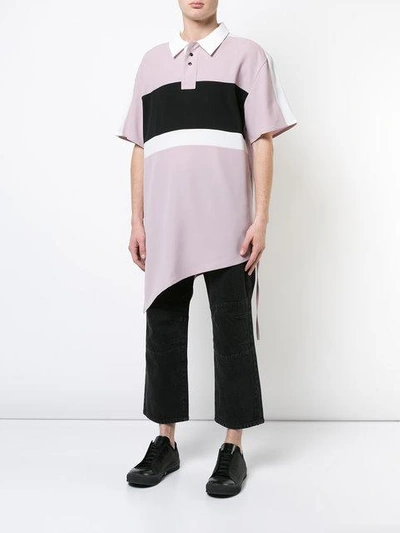 Shop Chin Mens Asymmetric Polo Shirt - Pink