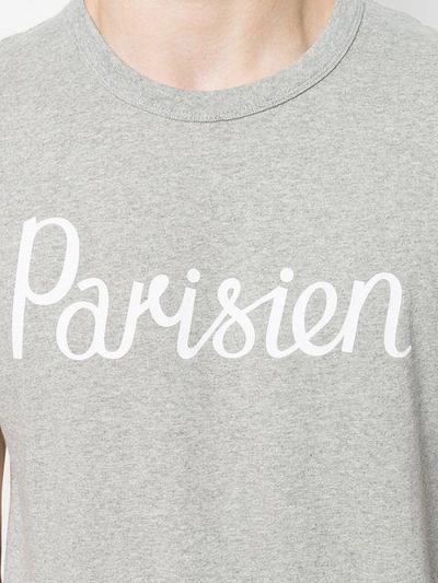 Shop Maison Kitsuné Parisien Print T-shirt - Grey