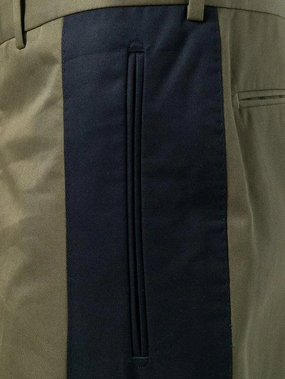 Shop Alexander Mcqueen Side Stripe Trousers - Green