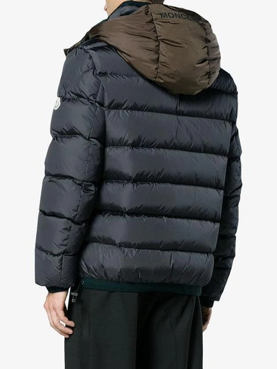 Shop Moncler Quilted Feather Down Jacket In Grey