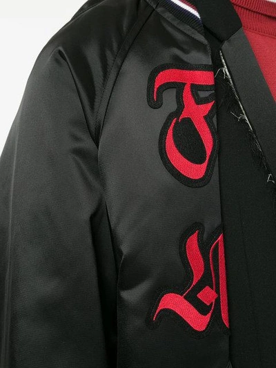 Shop Facetasm Contrast Style Logo Jacket In Black