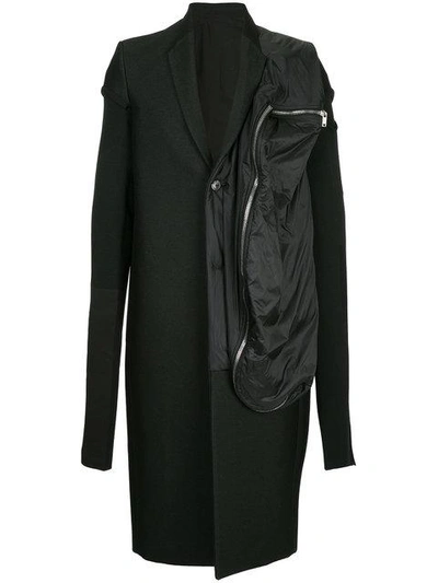 Shop Rick Owens Glitter Moreau Woven Coat - Black