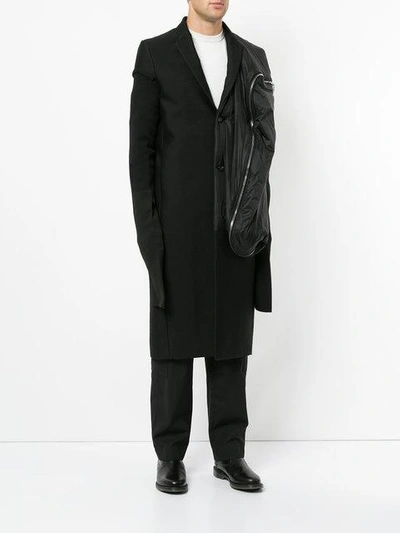 Shop Rick Owens Glitter Moreau Woven Coat - Black