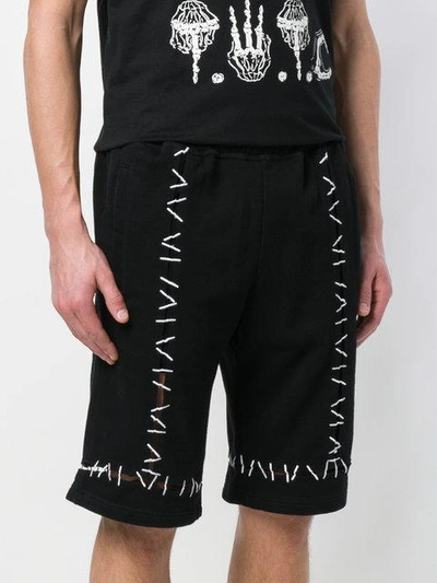 Shop Ktz Pin Embroidered Track Shorts In Black