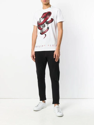 Shop Philipp Plein Snake Skull Print T-shirt - White