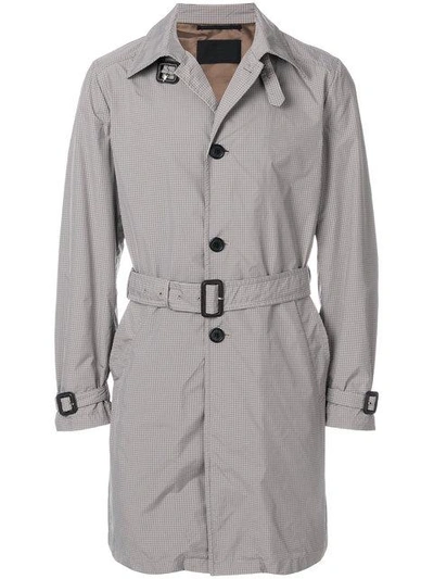 Shop Prada Checked Belted Trench Coat