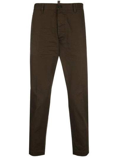 Shop Dsquared2 Cropped Chinos In Green