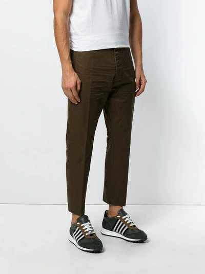 Shop Dsquared2 Cropped Chinos In Green