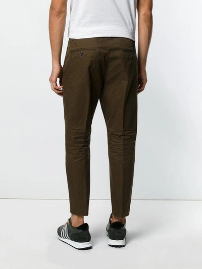 Shop Dsquared2 Cropped Chinos In Green