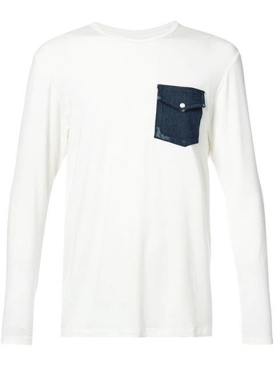 Shop United Rivers Denim Pocket T-shirt In White