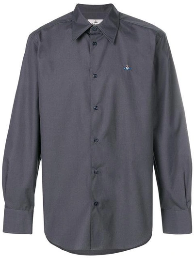 Shop Vivienne Westwood Firm Poplin Cutaway Shirt - Grey