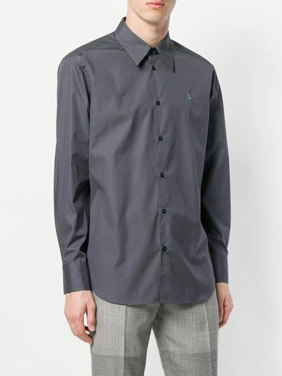 Shop Vivienne Westwood Firm Poplin Cutaway Shirt - Grey