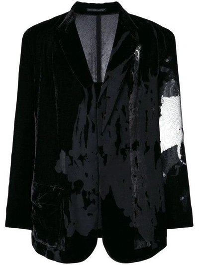 Shop Yohji Yamamoto Oversized Velvet Jacket - Unavailable In 221 Black