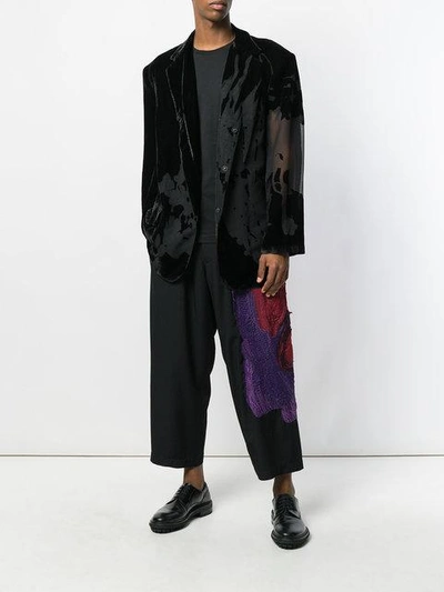 Shop Yohji Yamamoto Oversized Velvet Jacket - Unavailable In 221 Black