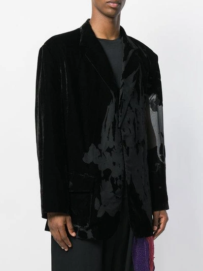 Shop Yohji Yamamoto Oversized Velvet Jacket - Unavailable In 221 Black