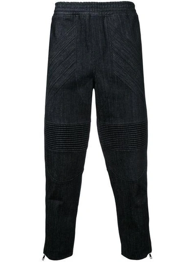 Shop Neil Barrett Cropped Biker Trousers - Black