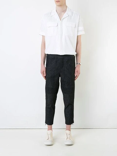 Shop Neil Barrett Cropped Biker Trousers - Black