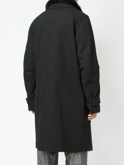 Shop Ann Demeulemeester Sheep's Fur Lined Coat In Black