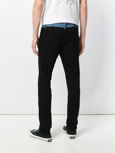 Shop Rta Slim-fit Raw Edge Jeans In Black