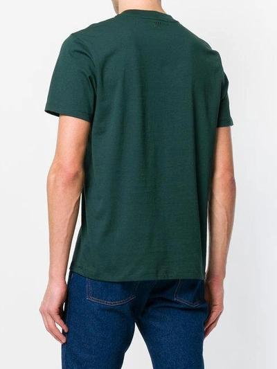 Shop Ami Alexandre Mattiussi Crew Neck T-shirt Smiley Patch In Green