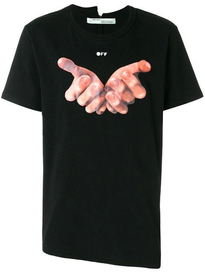 Shop Off-white Hands Print T-shirt - Black