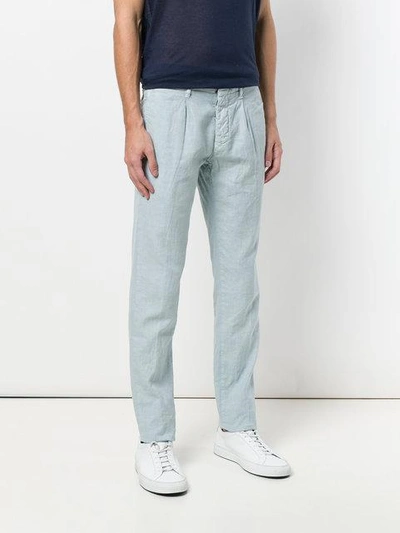 Shop Incotex Slim Fit Trousers In Blue