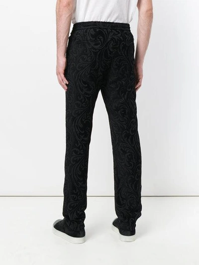 Versace Barocco Texture Trousers In Black