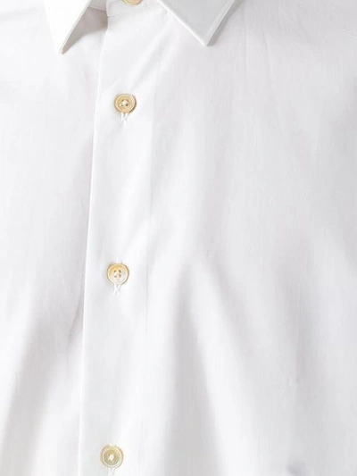 Shop Paul Smith Curved Hem Longsleeved Shirt In White