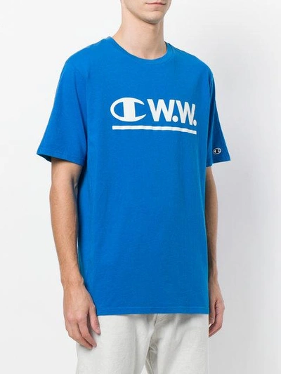 Champion X Wood Wood Logo T-shirt - Blue | ModeSens