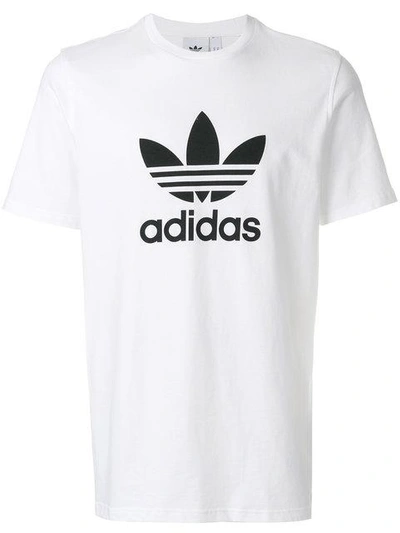 Shop Adidas Originals Trefoil T-shirt In White