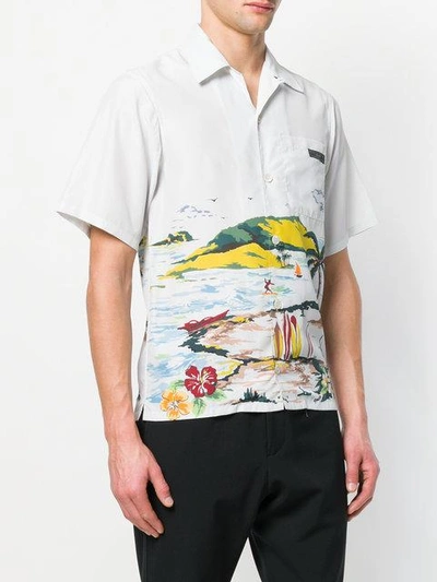 Shop Prada Hawaiana Short Sleeve Shirt - Neutrals