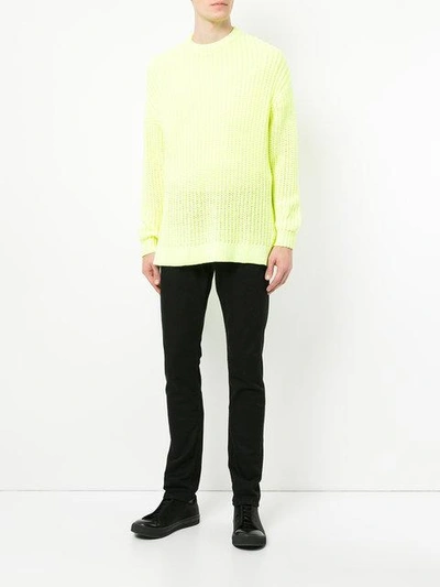 Shop Education From Youngmachines Ribbed Knit Jumper - Yellow