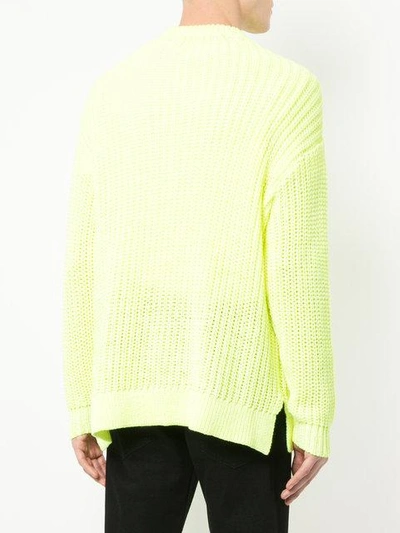 Shop Education From Youngmachines Ribbed Knit Jumper - Yellow